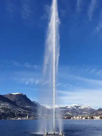 The Water Jet On The Bay Of Lugano