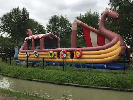 Children's playground and bouncy castle village