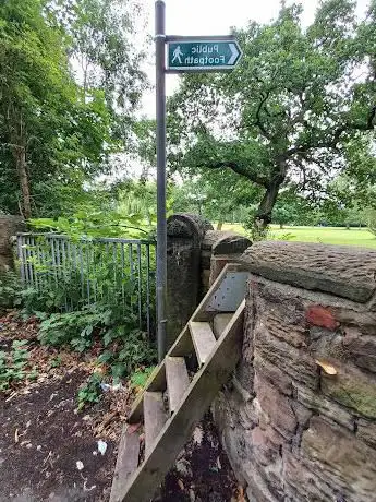 Public footpath  stile into golf course.