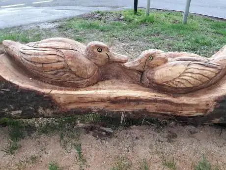 Ducks wooden sculpture