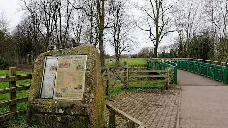 Folly houses and footbridge